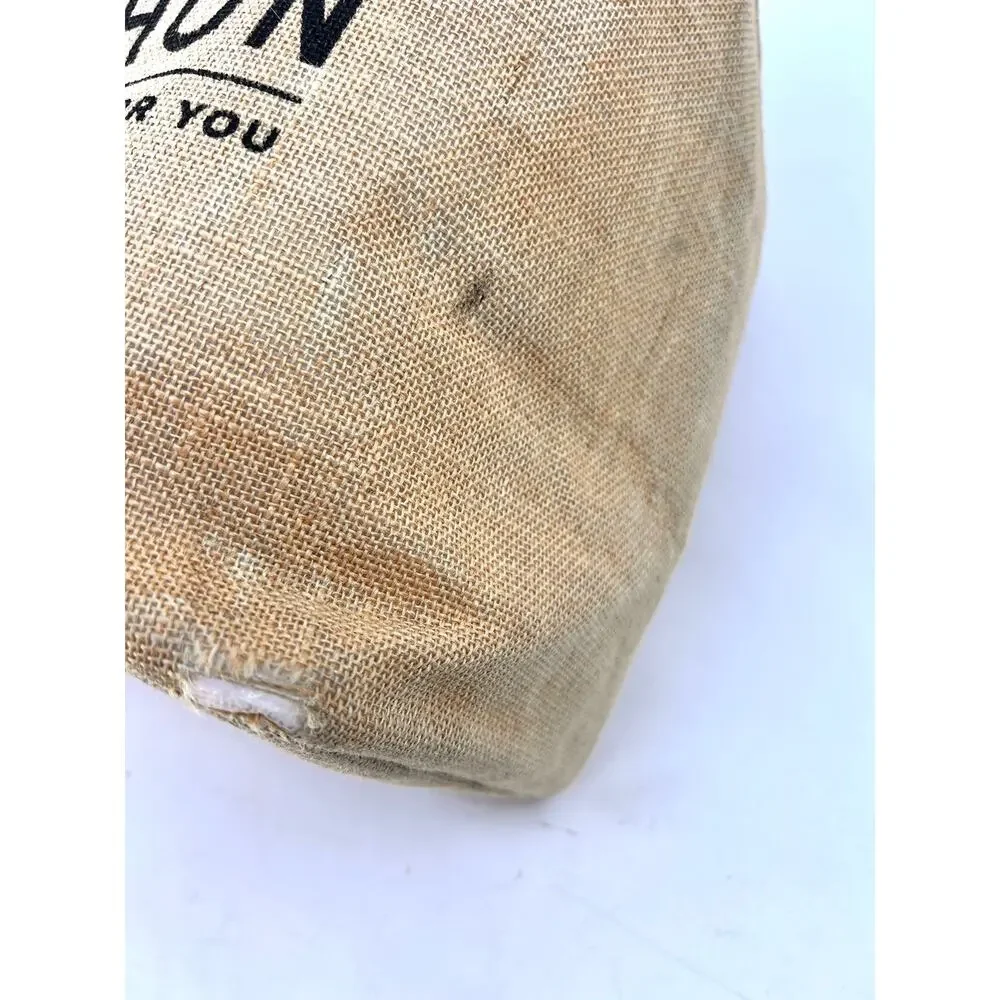 Erewhon Insulated Tote Bag Jute Woven Tan Farmers Market Cooler LA - Picture 6 of 10